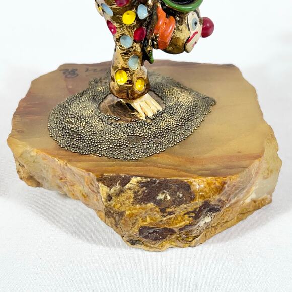 Ron Lee Acrobat Handstand Clown Umbrella Gold Onyx Hand Painted Signed 1982 - Picture 11 of 16